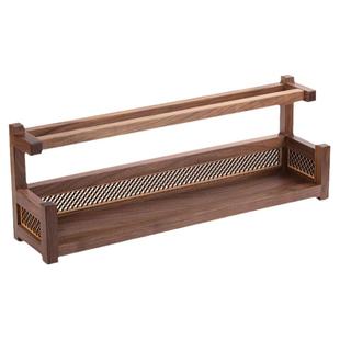 黑胡桃茶杯架子实木茶具茶壶紫砂壶收纳架中式多宝阁桌面小博古架