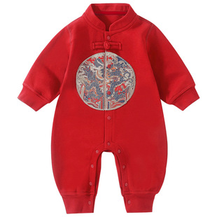 溯格2026新款周岁男女宝宝连体衣A类满月婴儿衣服59-100码拜年服