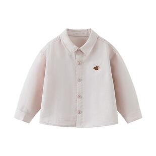 [天丝棉麻]齐齐熊宝宝白衬衫男童春季衬衣儿童春装韩版长袖上衣