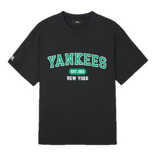 MLB官方 男女情侣学院风T恤字母短袖24夏季新款TSV02