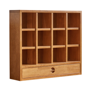 实木杯架实木格子架杯子展示格茶杯架多宝收纳置物搁架桌面展示架