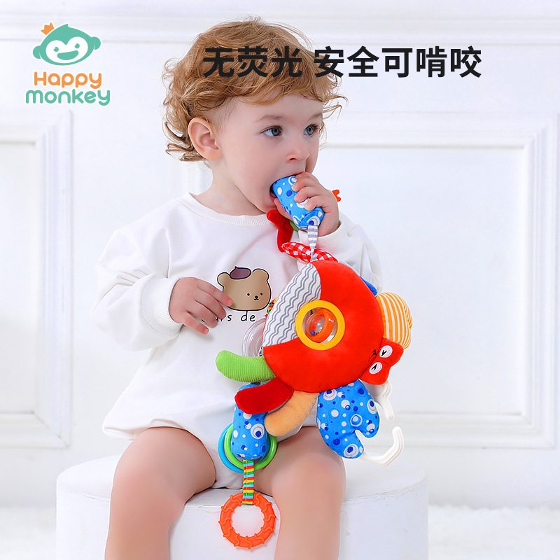 床铃推车挂件风铃车载婴儿挂饰安抚3摇铃个玩偶月安抚