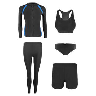 加肥加大码泳衣女胖M200斤五件套速干透气显瘦潜水分体防晒水母服