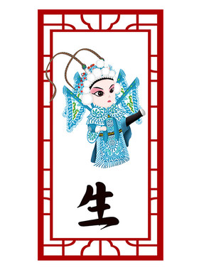 俏珊瑚幼儿园京剧国潮风环创贴纸