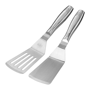 不锈钢柄铁板烧铲子手抓摊煎饼鸡蛋灌饼煎铲披萨烤鱼扒铲料理工具