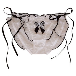 白色恋人~纯欲性感系带短裤日系甜美性感蕾丝内裤女生2025新款