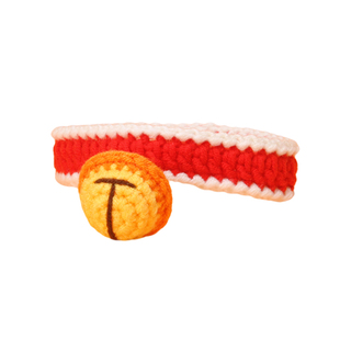 宠物猫咪狗狗毛线铃铛项圈无声红色宠物脖子饰品可爱针织英短泰迪