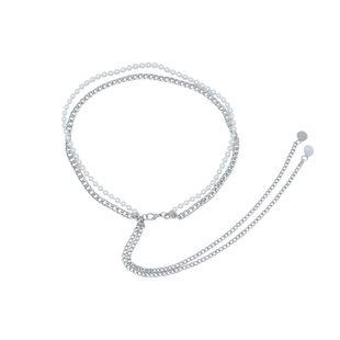 法式腰链女2025新款配裙子百搭金属珍珠链条腰带细裤链毛衣配饰潮