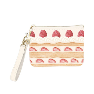 日本进口juicy coco草莓蛋糕伸缩零钱证件包卡套甜美小清新PU印花