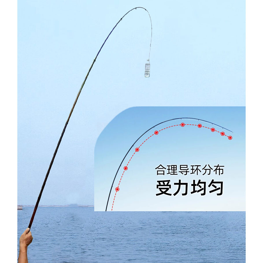 矶竿滑漂远投矶钓k竿4号矶杆超轻超硬碳素大导环浮游矶钓短节船竿