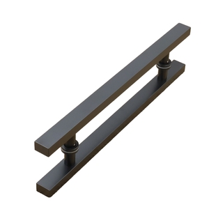 方管直条玻璃门拉手不锈钢黑色门把手方管推拉门地弹门KTV大拉手