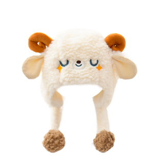 宝宝帽子冬季超萌毛绒帽婴儿加厚保暖防风婴幼儿外出男女童护耳帽