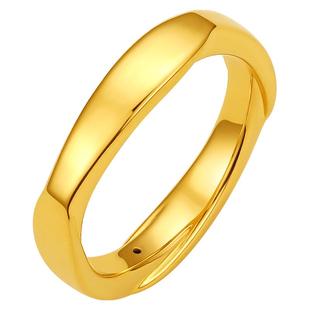 周六福黄金戒指男女计价足金5D硬金情侣几何送男友新年礼物