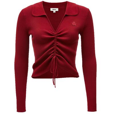 ONLYV领修身短款针织衫