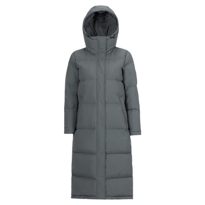 黑冰女款长款防风保暖鸭绒羽绒服