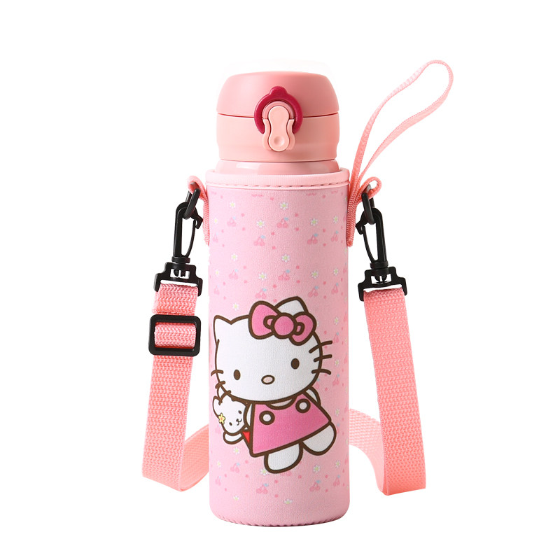 保温杯杯套 通用儿童卡通长背带可斜挎手提水杯袋保护套350 500ml