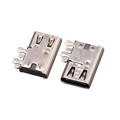 TYPE-C母座USB3.1连接器TYPE-C6P侧插卧式插件快充USB母头接口