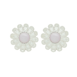 CLOSENSE『梦里小雏菊』原创设计紫锂辉银色小花耳饰肌理自然氛围