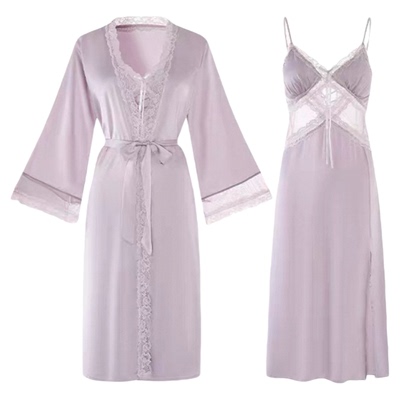 法式宫廷风吊带睡裙长款秋冬睡衣