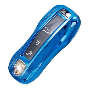 保时捷外壳卡宴macan718Panamera全包透明按键软胶汽车粉钥匙套包