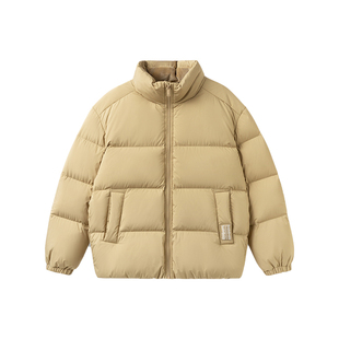 巴拉巴拉羽绒服女童加厚立领外套儿童冬装男童卡其色短款童装大童