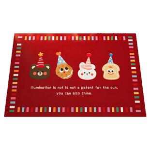 卡通入户门地垫新款门垫门前免洗红色新年地毯门口门外防滑脚垫子