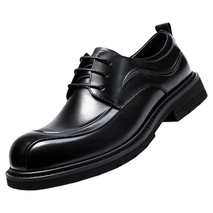 【透气真皮】老人头商务皮鞋2025新款英伦风宴会婚庆新郎德比男鞋