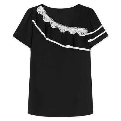 荷叶边雪纺衫女薄款洋气小衫