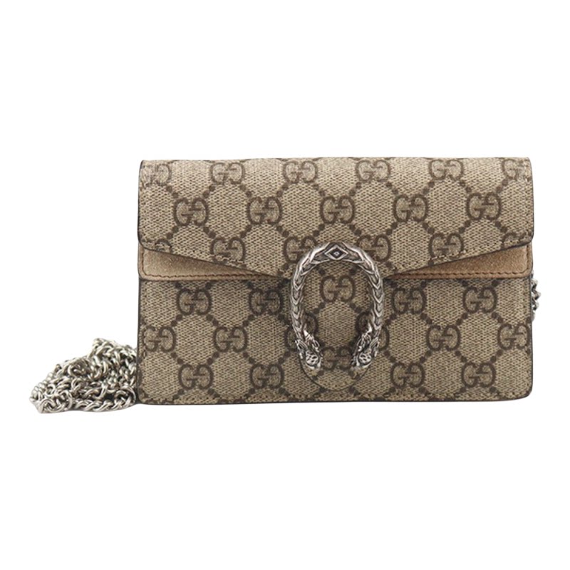 中古奢侈品「9.0新」GUCCI(古驰)DIONYSUS米/乌木超迷你链条包