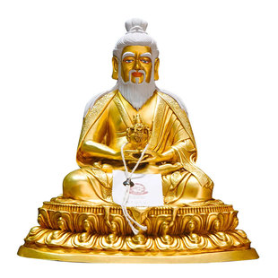 欧斯特全鎏金《唐东杰布》精工铜雕家用《措吉达真》铜像摆件