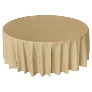 加厚一次性桌布香槟色茶餐厅台布结婚宴酒店饭店圆形桌布环保防水