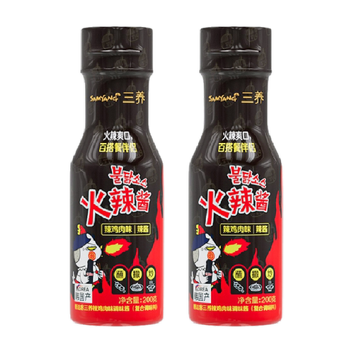 韩国进口Samyang/三养火鸡辣酱200g*2瓶火鸡面酱拌面方便面速食