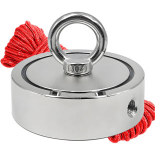 强力磁铁大号打捞强磁神器圆形吸铁石高强吸力吊环吸盘磁力不锈钢