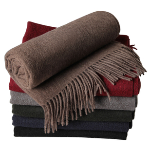 100%YAK WOOL纯牦牛绒围巾披肩男女通用秋冬季保暖厚款软糯水波纹