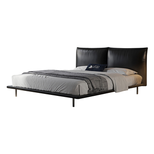 意式轻奢真皮软包花瓣床高端主卧室2米x2米2大床小户型双人床婚床