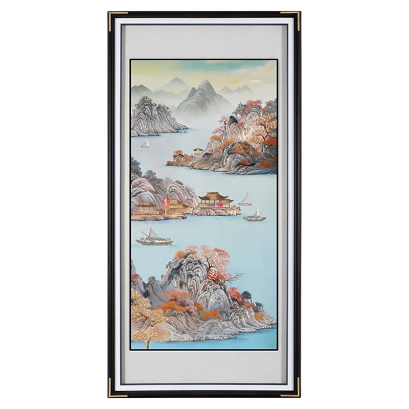寓意好走廊过道尽头手工铜板挂画