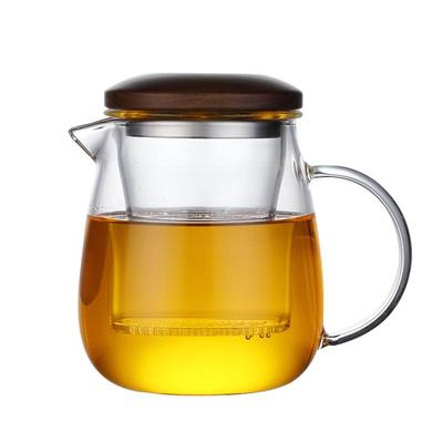 玻璃杯茶水分离带盖加厚耐热