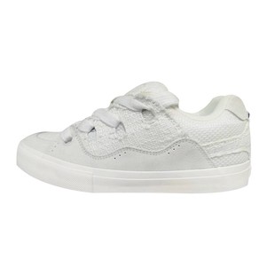 顽刻官方面包鞋天鹅白小香风翻毛皮拼接秋冬BAKE男女国潮滑板鞋