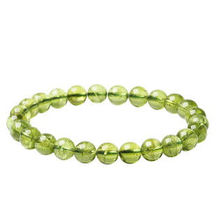 天然绿橄榄石手链女款祖母绿水晶简约学生小清新手串