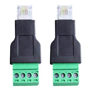 RJ11转4PIN端子免焊接RJ11免焊电话水晶头6P4C电话连接头免压端子