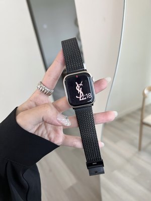 适用苹果手表S7表带不锈钢applewatch粗网金属钢带iwatch6SE5男女