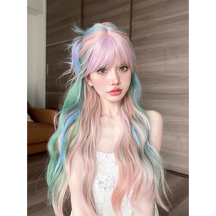 Alicegarden假发女长发原宿软妹lolita可爱jk彩虹长卷发日系萌妹