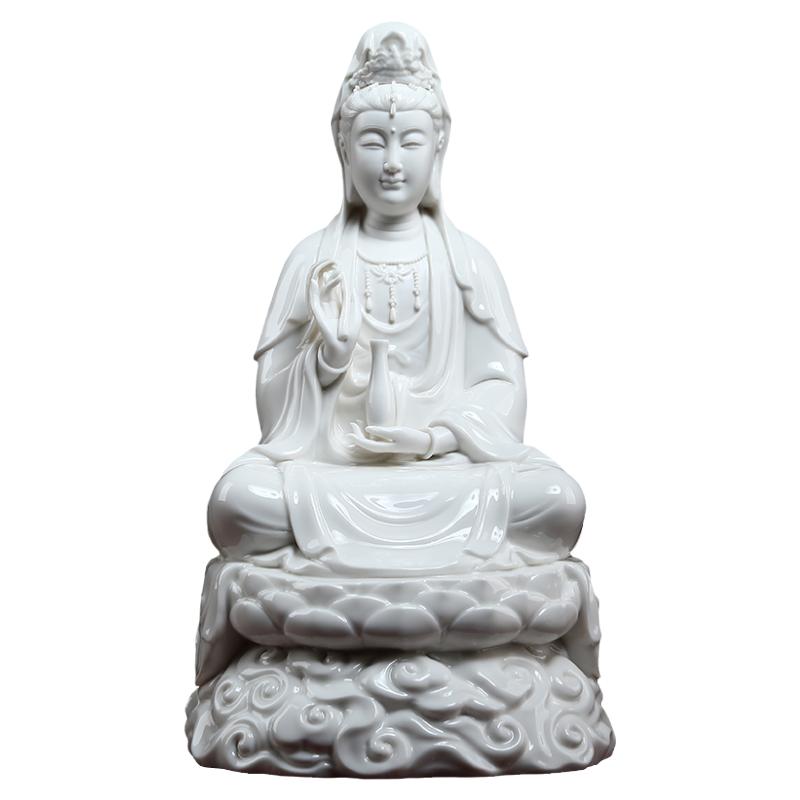 【感恩结缘优惠】白瓷观音菩萨佛像祥云莲花供奉