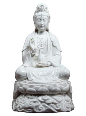 【感恩结缘优惠】白瓷观音菩萨佛像祥云莲花供奉