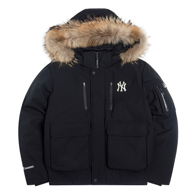 MLB男女款情侣羽绒服防水工装风