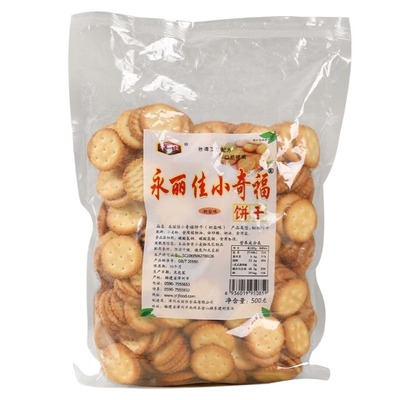 雪花酥小奇福饼干奶盐小圆饼500g