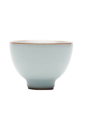 天福彼物梅花汝窑开片个人小茶杯