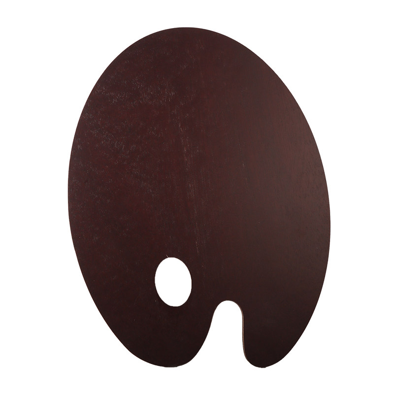 佰家汇封油调色板胡桃色古典光滑封釉30*40cm油画颜料椭圆方形丙烯水粉调色盘专业艺术家手绘绘画木制调色板