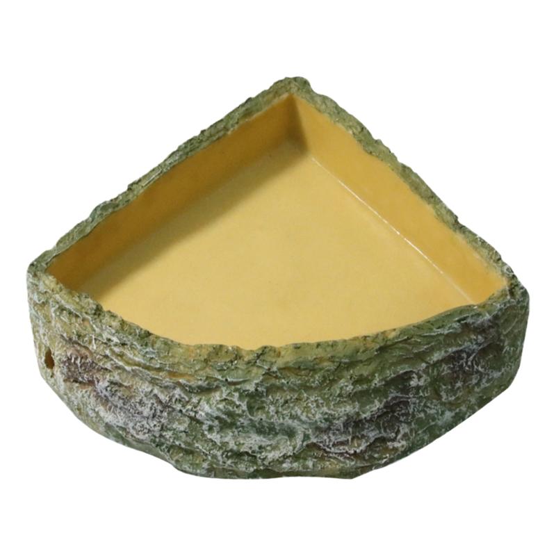 爬宠缸角直角水盆食盆树脂喂食器爬宠饮水器/水盆