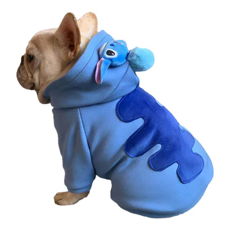 秋冬加绒款法斗巴哥斗牛犬衣服博美可爱搞笑保暖卫衣舒适弹力帽衫